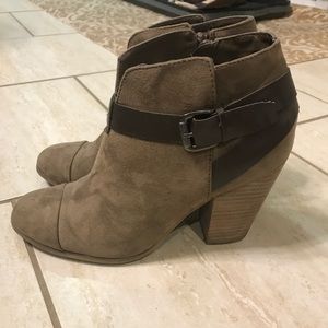Tan suede booties